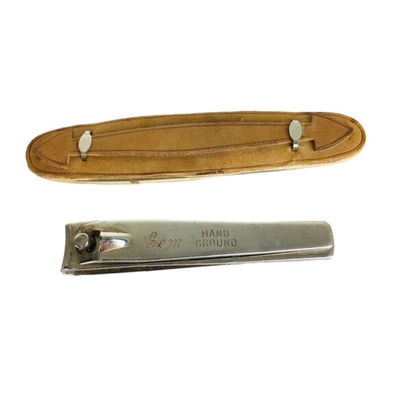 Antique 20s Mother of Pearl Bakelite Celluloid Manicure Set In Leather Case - Picture 6 of 9